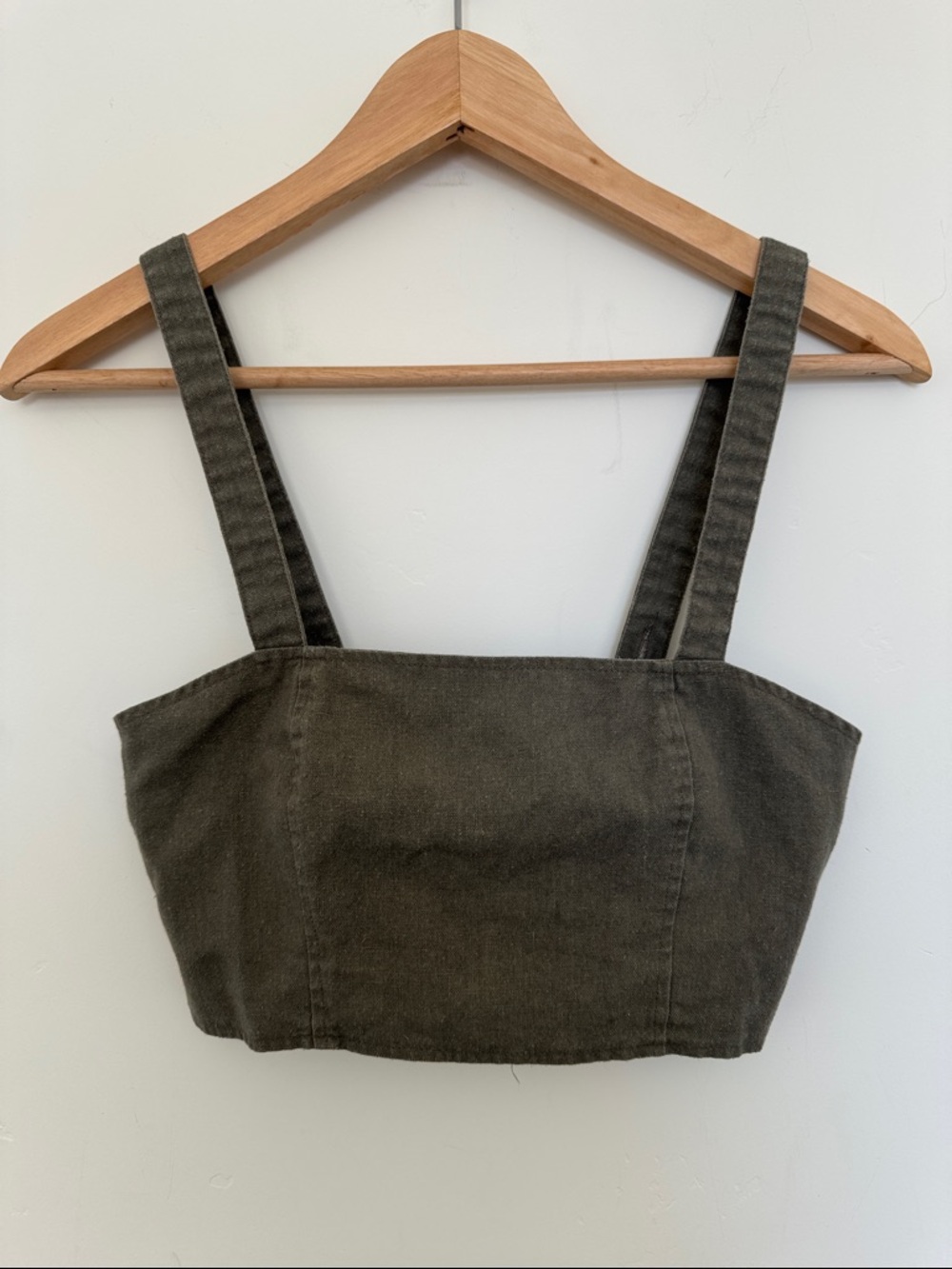 Urban Outfitters Olive Green Smocked Overall Top